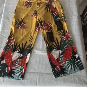 Soft Surroundings Aruba XL Women Lined Trousers 100%Polyester Zip & Button Close